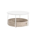 Miniatyrbillede 1 af 6: Rootz sidebordssæt - endebord - stofkurv - opbevaringsløsning - 75 cm x 45 cm - 71,5 cm x 15 cm - mat hvid - kamelbrun