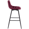 Pikkukuva 6 / 8: Rootz baarijakkara - Työpöytäjakkara - Design-jakkara - samettia ja metallia - Mukava ja ergonominen - Kestävä ja vakaa - Monipuolinen ja tyylikäs - 4