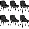 Pikkukuva 1 / 5: Rootz 6 ruokapöydän tuolin setti - Pehmustetut tuolit - Keinonahkaistuimet - Ergonominen muotoilu - Tukeva ja kestävä - Lattian suojaus - 81,5 cm x 38