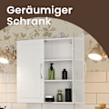 Miniatyrbillede 2 af 4: Rootz Wall Cabinet - Badeværelsesopbevaring - Rumbesparende arrangør - holder genstande støvfri - 60 cm x 18 cm x 60 cm