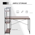 Pikkukuva 5 / 10: Rootz Computer Workstation - Computer Table - Work Table - Office Table - Desk With Shelf - Black - 120x64x121cm