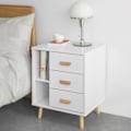Miniatyrbillede 3 af 7: Rootz Sengebord - Sidebord - Telefonbord - Moderne charme - Opbevaring af privatliv - Kompakt design - MDF og fyrretræ - 48cm x 60cm x 40cm