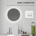 Miniatyrbild 5 av 10: Rootz LED Badrumsspegel - Rund - Touchfunktion - Minnesfunktion - Ingen imma - Aluminiumram - Vit+Silver - 60 x 60 cm