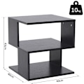 Pikkukuva 3 / 11: Rootz Side Table - 2-tier Side Table - Bed Table With Modern Design - Coffee Table For Office - Living Room - Dining Room - Black - 40 x 40 x 43 cm