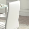 Miniatyrbillede 4 af 6: Rootz Spisegruppe - Spisebord med 4 stole - Moderne Design - Glasbord - Kunstlæder - Hvid - 120cm x 60cm x 97cm