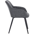 Miniatyrbild 4 av 9: Rootz Set med 4 matstolar - Köksstolar - Moderna sittplatser - Ergonomisk design - Andas linne - Golvskydd - 49cm x 43cm x 81cm