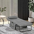 Miniatyrbillede 2 af 5: Rootz Folding Bed - 4-i-1 lænestol - Ottoman liggestol - Grå - 188 x 75 x 38 cm
