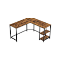 Pikkukuva 1 / 10: Rootz Industrial Computer Desk - Vintage toimistopöytä - L-muotoinen pöytä - Musta metallirunko - Tilaa säästävä - Säädettävät jalat - Runsaasti säily