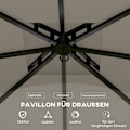 Pikkukuva 6 / 11: Rootz Garden Gazebo Beer -teltta - Ulkopako - Patio Canopy - UV -suoja - 3,35m x 3,35m x 2,85m