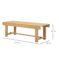 Pikkukuva 3 / 11: Rootz puutarhapenkki - puinen penkki - maalaismainen penkki - 2 istuttava penkki - puutarhakalusteet - luonnonmukainen - 110 x 38 x 35 cm