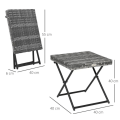 Miniatyrbillede 3 af 11: Rootz Havebord - Sammenklappeligt sidebord i rattaneffekt - Grå - 40 x 40 x 40 cm