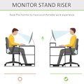 Miniatyrbillede 5 af 10: Rootz Monitor Stand - Skærm Stand - Skrivebord Organizer - Skuffer - Kontor - Stue - Naturlig - L49 x B25,5 x H11,5 cm