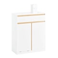 Miniatyrbillede 1 af 9: Rootz vaskeskab med vaskepose - Vasketøjsopsamler - Badeværelsesmøbler - MDF og gummitræ - Vippebeskyttelse - Fleksibel opbevaring - 71cm x 33cm x 85c