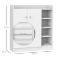 Miniatyrbillede 3 af 7: Rootz Skoskab - Skokiste - Skostativ - 4 hylder - Maksimalt 12 par - 1 skab - Spånplade - Aluminiumslegering - Hvid - 83cm X 30cm X 90cm