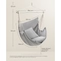Miniatyrbild 5 av 6: Rootz Hängstolsset - Gungstol - Hängmattastol - Polyester-bomullsblandning - Stålstång - Dove Grey - 140 cm x 150 cm x 128 cm - 3,4 kg - 150 kg Kapaci