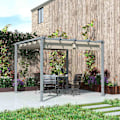 Miniatyrbillede 7 af 9: Rootz 3x3m Garden Pergola - Terrasse Tag - Pavillon - UV -beskyttelse - Aluminiumsramme - 299 cm x 296 cm x 232cm
