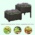 Miniatyrbild 9 av 11: Rootz Garden Planter Box - Upphöjd bädd - Dräneringshål - Blomlåda - Utomhus - Brun - 40 x 40 x 44cm