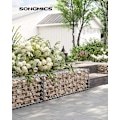 Miniatyrbild 2 av 7: Rootz Gabion Korgset - Silvermetallnät - Galvaniserat stål - Enkel montering - Hållbar konstruktion - 100cm x 30cm x 30cm