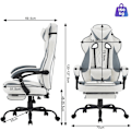 Miniatyrbillede 3 af 8: Rootz Ultimate Gaming Chair - Ergonomisk kontorstol - Computerstol - Forbedret komfort med indbyggede fjedre - Pletbestandigt læderstof - Justerbart o