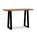 Miniatyrbillede 3 af 11: Rootz Modern Design Kontorbord - Bord i massivt træ - Trækant - Trapezformede metalben - Håndlavet - Akacietræ - 118 cm x 41 cm x 76,5 cm