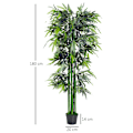Miniatyrbillede 3 af 7: Rootz kunstig plante - kunstig bambus - kunstig bambus træ plante - Hjem - kontor - Grøn + Sort - 20cm x 20cm x 180cm