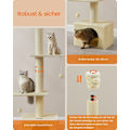 Miniatyrbillede 5 af 6: Rootz Cat Tree Ceiling High - Ridsestolpe - Kradser - Højdejustering - Beige - MDF, krydsfiner, plys, sisal - 45 cm x 30 cm x (231-291 cm)
