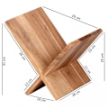 Miniatyrbild 3 av 7: Rootz tidningsställ i massivt trä akacia X-form 31 cm tidningsställ design prospekthållare lantlig stil
