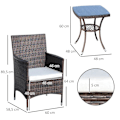 Miniatyrbillede 4 af 7: Rootz Havemøbler - Sidebord - Rattan Havesæt - Sofabord - Poly Rattan - Brun - 60 x 58,5 x 89,5 cm
