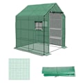 Miniatyrbillede 1 af 7: Rootz Drivhus - Cold Frame Drivhus - Film Drivhus - Rulledøre - UV-bestandig - Grøn - 140cm x 143cm x 190cm
