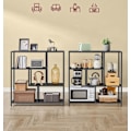 Miniatyrbillede 3 af 7: Rootz reol med 4 hylder - Ibenholtsort - Blæksort - Spånplade og stålmateriale - 30 cm x 100 cm x 103 cm - Letvægts - Robust