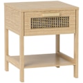Miniatyrbild 10 av 10: Rootz Bedside Night Cabinet - Sidobord med låda - MDF - Rattan Design - 40 x 40 x 48,4 cm