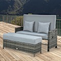 Pikkukuva 2 / 9: Rootz Lounge Sohva 2-istuttava - Harmaa - Pe, metalli, polyesteri - cm x 50,59 cm x 36,61 cm