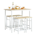 Miniatyrbild 1 av 9: Rootz 5-delade barbordsset - Bistrobord - Matsalsset - Robust metallstomme - MDF-fanerskiva - Mångsidig design - Perfekt för små utrymmen - Bord: 100c