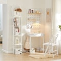 Pikkukuva 3 / 7: Rootz Modern Desk - Tietokonepöytä - Pesupöytä - Kompakti muotoilu - Säilytyslaatikko - Sivukoukut - MDF-rakenne - 60cm x 76cm x 40cm