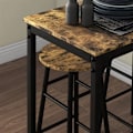 Miniatyrbillede 6 af 7: Rootz barbord med 2 stole - Industrielt design - Sæt med 2 barstole med bord - 3 stykker - Brun + Sort - 105L x 40W x 90H cm