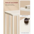 Pikkukuva 6 / 7: Rootz Cream White -sivupöytä - Päätypöytä - Yöpöytä - Lastulevy teräs - Säädettävät jalat - Pyörät - Kevyt - 35cm x 50cm x 60cm