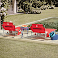 Miniatyrbillede 3 af 10: Rootz Justerbar Strandseng - Haveseng - Sammenklappelig liggestol - Åndbart stof - Aftagelig pude - Sidelomme - Hurtig fold design - 195 cm x 58 cm x