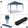 Miniatyrbillede 9 af 9: Rootz Gazebo Pop-Up telt - Vandtæt Pagoda - Solbeskyttelsesoverdækning - Robust og stabil, UV- og regnbestandig, Nem opsætning - 3 x 3 m Blå
