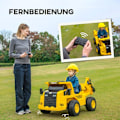Miniatyrbillede 6 af 10: Rootz elektrisk kørende gravemaskine - Caterpillar hjullæsser - Fjernbetjent lastbil - Ægte lydeffekter - Forlygter - 110 cm x 70,5 cm x 61,5 cm