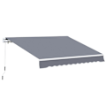 Miniatyrbild 4 av 10: Rootz Markis - Manuellt infällbar markis - Aluminium Markis - Ledad markis - Grå - 4m x3m