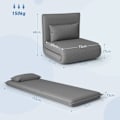Miniatyrbillede 3 af 11: Rootz 3 -i -1 Justerbar gulvstol - Chaise Lounge - Gæsteseng - 6 -positionskomfort - Faux læder - 75 cm x 81 cm x 68 cm