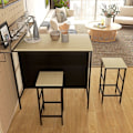 Miniatyrbillede 8 af 10: Rootz 3-delt barbordssæt - barstole - pubbord - pletbestandigt - pladsbesparende - stålstel - 100W x 60D x 95H cm (Bord), 32W x 32D x 68H cm (skammel)