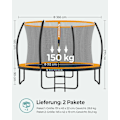 Miniatyrbillede 6 af 7: Rootz 366cm Trampolin - Havetrampolin - Fitness Trampolin - Tætmasket sikkerhedsnet - Galvaniseret stålramme - 366cm Diameter - 90cm Afstand fra jorde