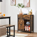 Miniatyrbillede 4 af 7: Rootz skænk - Kommode - Opbevaringsskab - Skydedør - Industriel - Brun - Sort - Forarbejdet træ - Metal - 70 x 30 x 80 cm