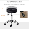 Miniatyrbild 4 av 10: Rootz Salon Pall - Vridbar pall - Sammetsöverdrag - 360 graders hjul - Justerbar i höjdled - 35cm x 49-61cm - Elegant design