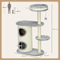 Miniatyrbillede 3 af 10: Rootz Cat Klatretræ - Kradsestolpe - Cat Tree Tower - Cat Activity Center - Plys - Sisal Reb - Underholdning - 59cm x 35cm x 100cm