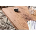 Miniatyrbillede 5 af 7: Rootz sofabord massivt træ akacie 115 cm bredt stuebord design metalben sidebord i landlig stil