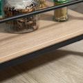 Miniatyrbillede 5 af 6: Rootz Køkkenvogn - Serveringsvogn med 2 hylder - Gelænder - Stål - Sort + Træ - 82 x 40 x 75cm