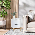 Miniatyrbillede 3 af 4: Rootz Side Table - Bedside Table - Sofa Table - 2 Storage Spaces - Coffee Table - Living Room - Wood - White
