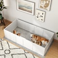 Pikkukuva 2 / 11: Rootz -koiran roskakori - Whelping Box - Puppy Run - Säädettävät sisäänkäynnit - Pine & MDF - 196 x 96 x 48 cm - valkoinen